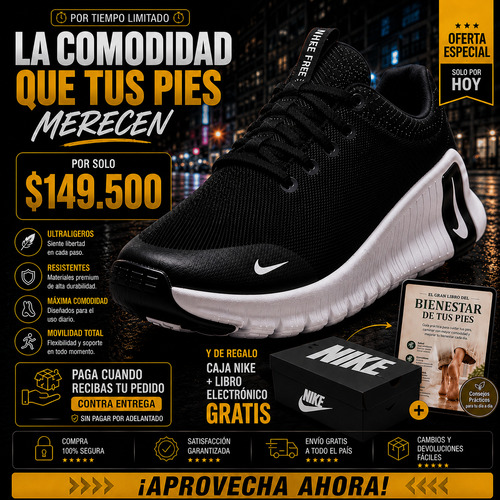 TENIS PREMIUM NIKE FREE METCON 6 + CAJA + EBOOK 🔥 DESCUENTO TEMPORAL 🔥